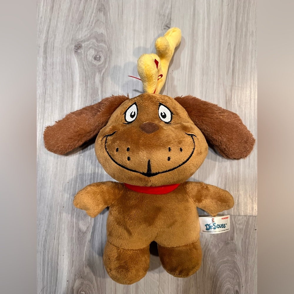 NWOT Dr. Seuss Brown Plush Dog with Yellow Antlers - Picture 5 of 6